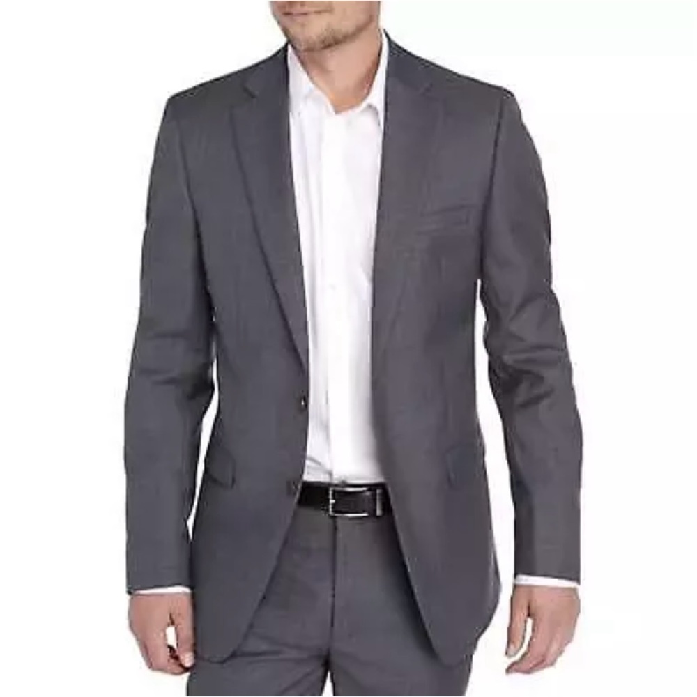 Calvin Klein Stretch Blazer Maurice Charcoal Gray Wool Size 40 Regular NWT